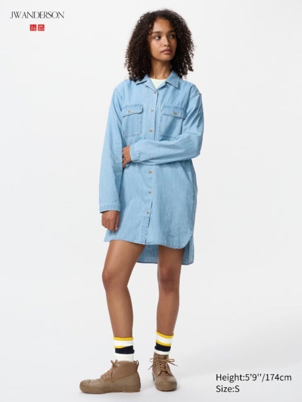 NWOT UNIQLO and JW ANDERSON Open Collar Denim Shirt Dress